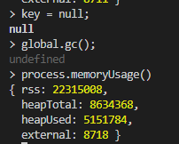 es6 ---  使用node的memoryUsage检测WeakMap()