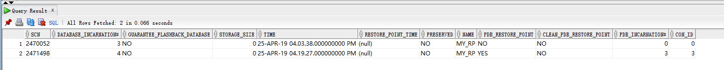 Oracle Incomplete数据库恢复: 使用restore point