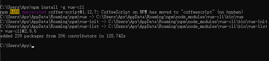 vue -cli 安装（使用npm）
