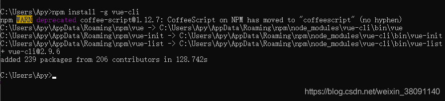 vue -cli 安装（使用npm）