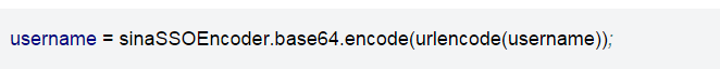 username = sinaSSOEncoder.base64.encode(urlencode(username));