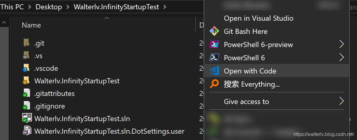 使用 Visual Studio Code 打开文件夹