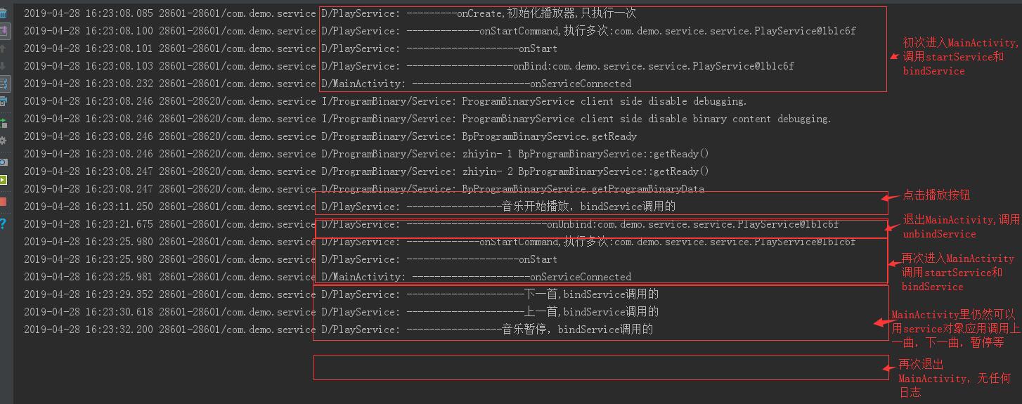 Android写的播放器控制之starService和bindService混合使用知识总结[通俗易懂]