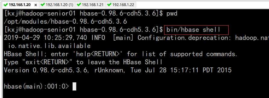Hbase common operation command - Programmer Sought