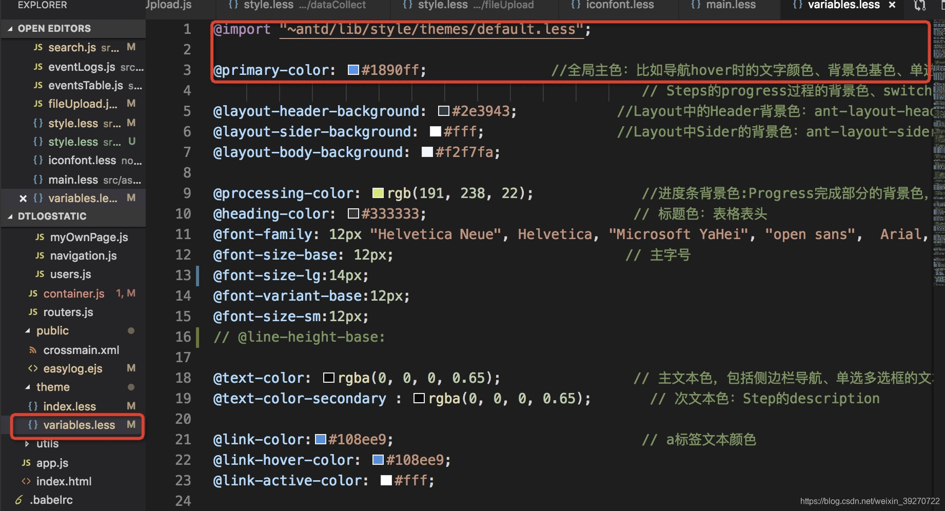 Antd Color 自定义样式覆盖antd样式,实现主题色切换_angular antdesign 自定义参数覆盖@primary-color: #f5222d ...