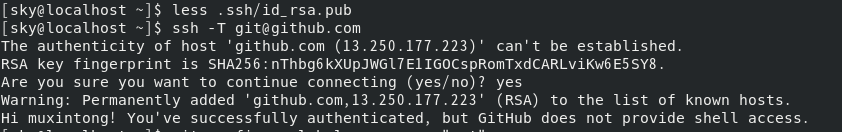 Hi xxx You've successfully authenticated, but GitHub does not provide shell access.