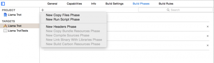 New Run Script Phase