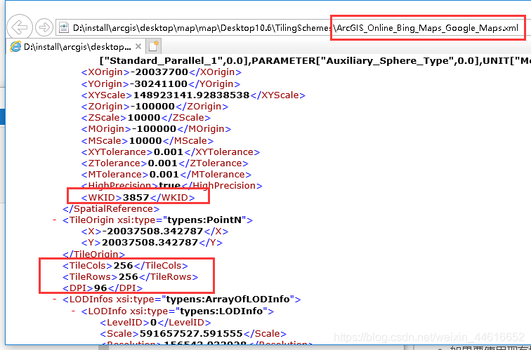 ArcMap自带的ArcGIS Online 切片方案文件