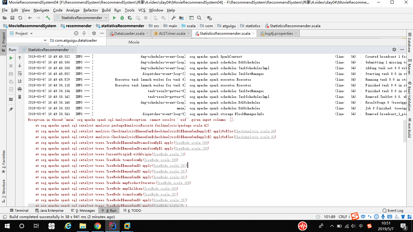 Exception in thread "main" org.apache.spark.sql.AnalysisException