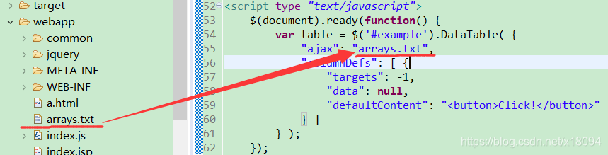 DataTables warning: table id=example - Ajax error. For more information ...