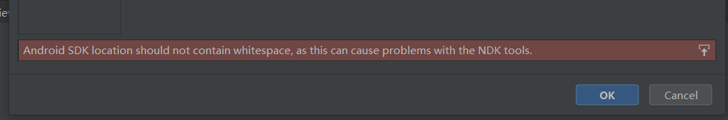 android studio sdk location whitespace