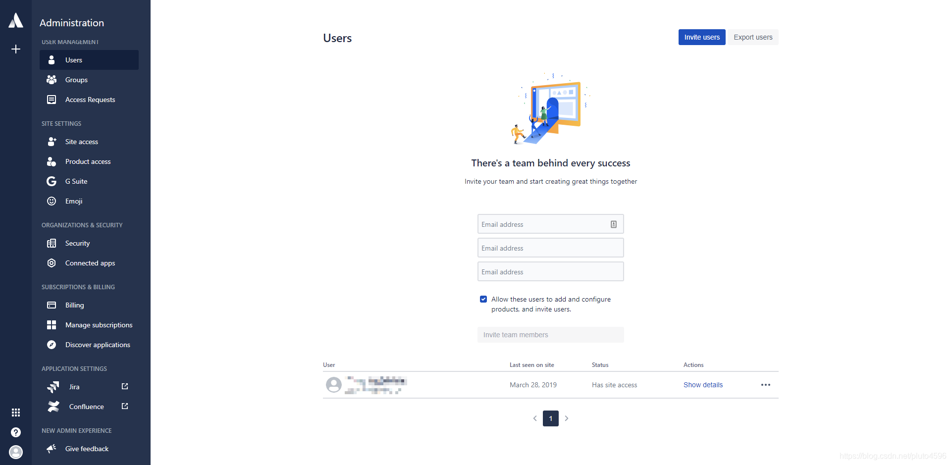 User management interface