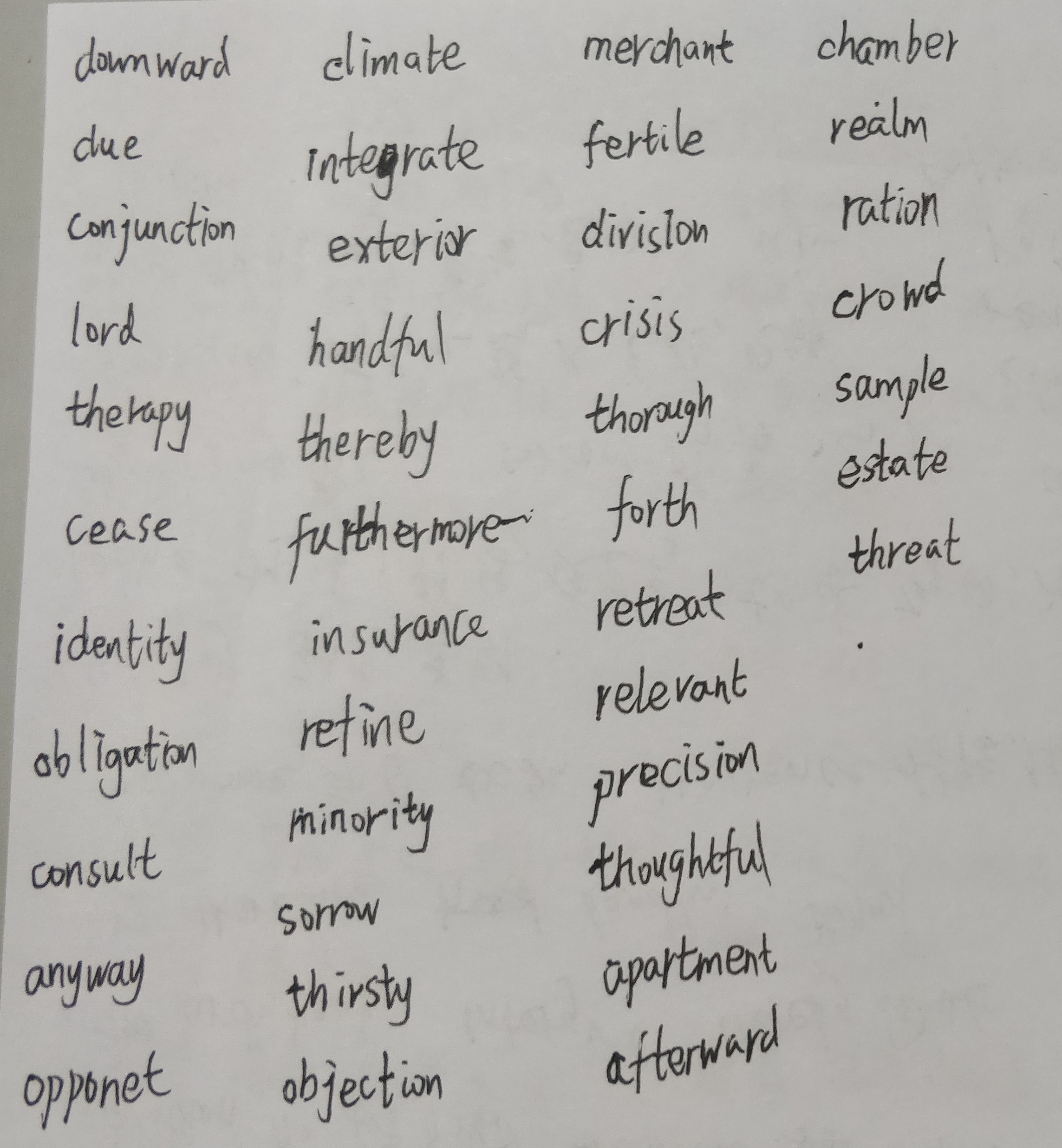 四级英语单词二
