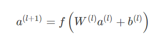 a(l+1)=f(W(l)a(l)+b(l))