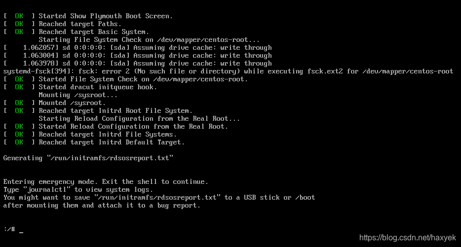 CentOS7 重置root密码