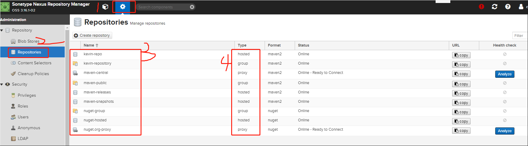 nexus3oss的管理和使用