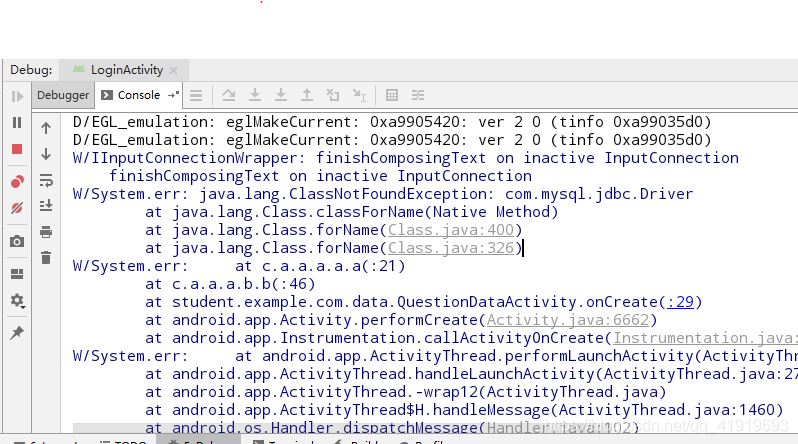 Android Studio项目java.lang.ClassNotFoundException: com.mysql.jdbc.Driver ...