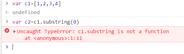 会报错，因为c1是数组，没有substring方法