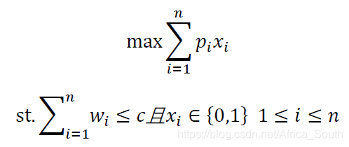 0-1背包的问题定义