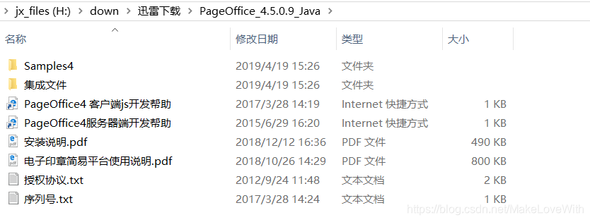 说明解压后的目录文件结构