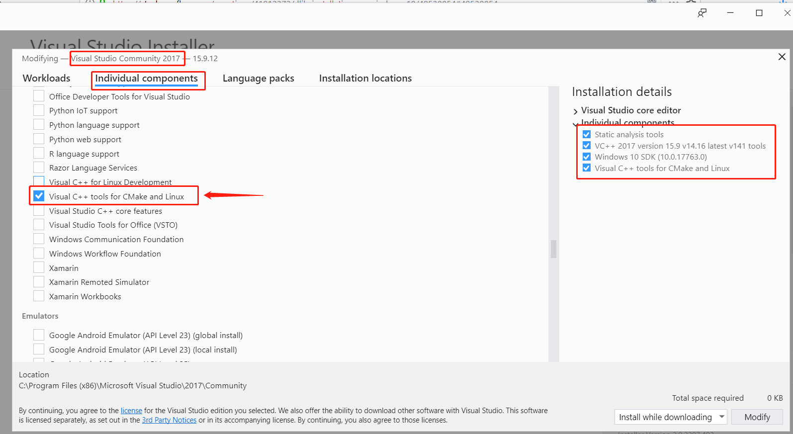 visual studio cmake linux