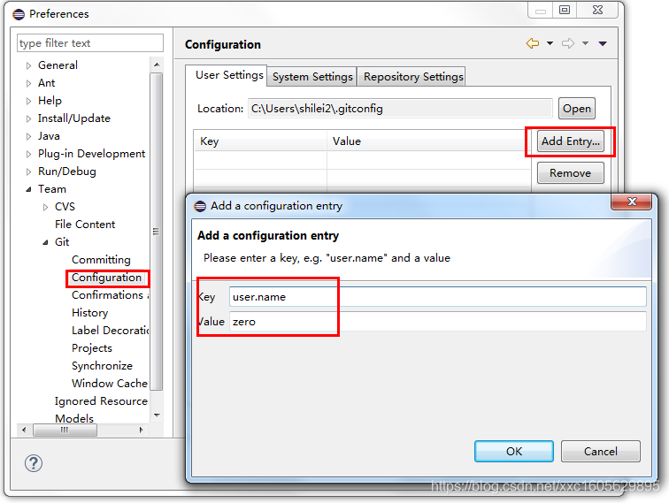 eclipse git configuration