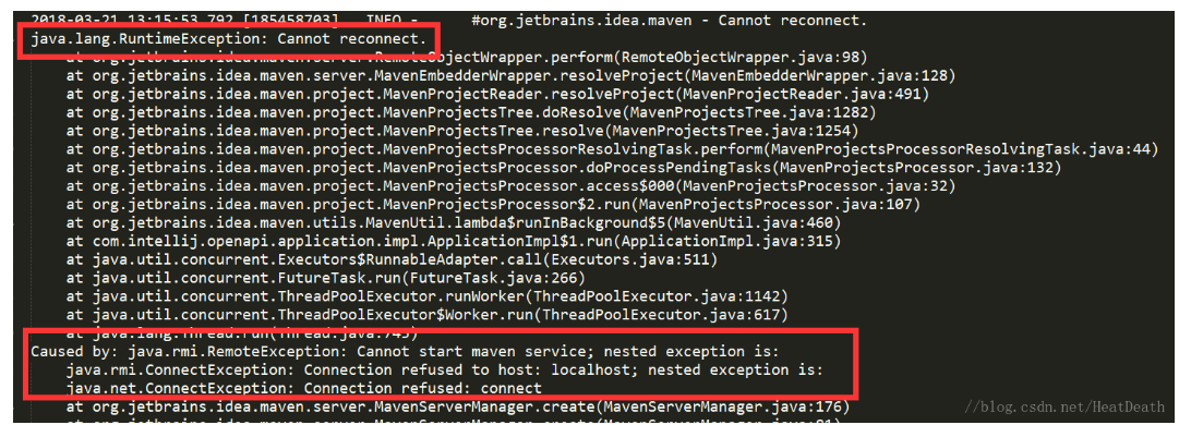 idea中maven报错Cannot reconnect
