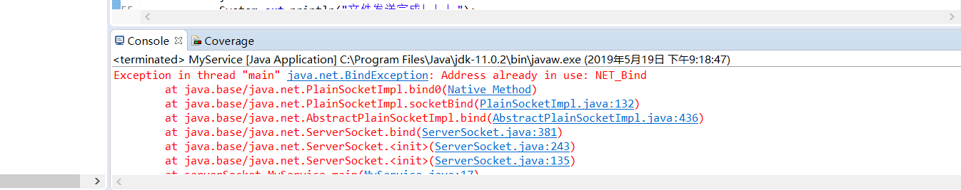 Exception In Thread "main" Java.net.BindException: Address Already In ...