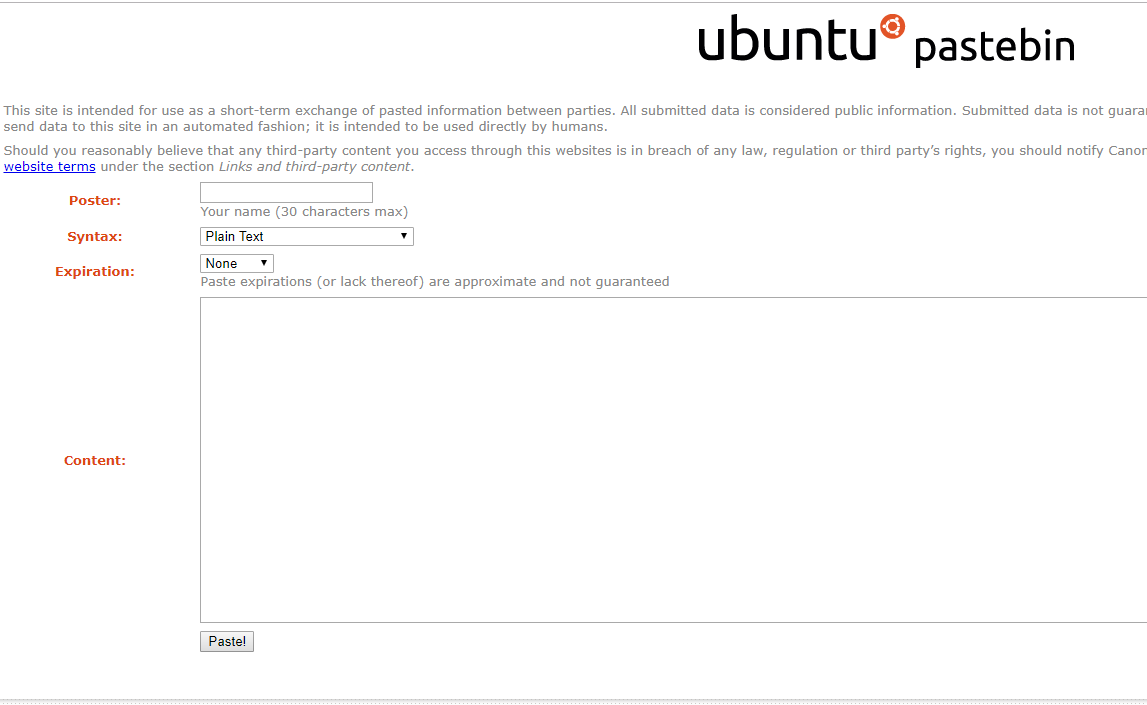 Ubuntu pastebin что это