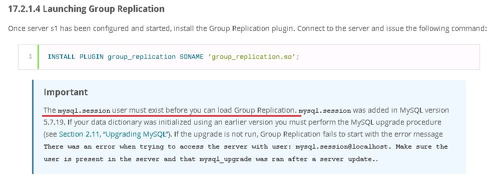 ERROR 1123 (HY000): Can't initialize function 'group_replication'; Plugin initialization function fa