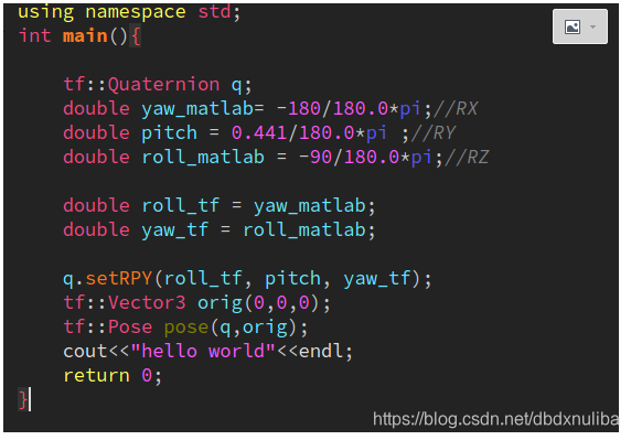 Rpy In Ros RPY角及与旋转矩阵的变换关系:在matab与ROS的TF变换库中各自的用法及内在联系_matlab rpy转旋转矩阵-CSDN博客