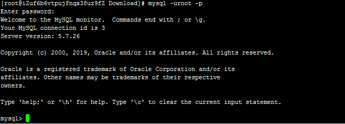 成功登入数据库
