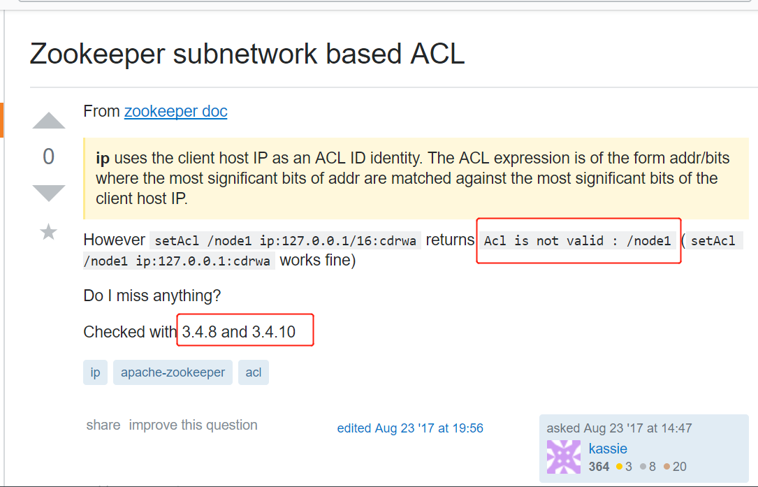 Zookeeper针对ip网段的ACL_acl is not validCSDN博客
