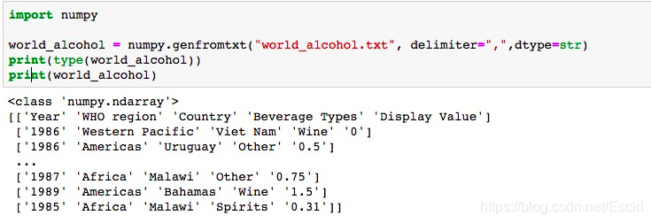 numpy.genfromtxt使用