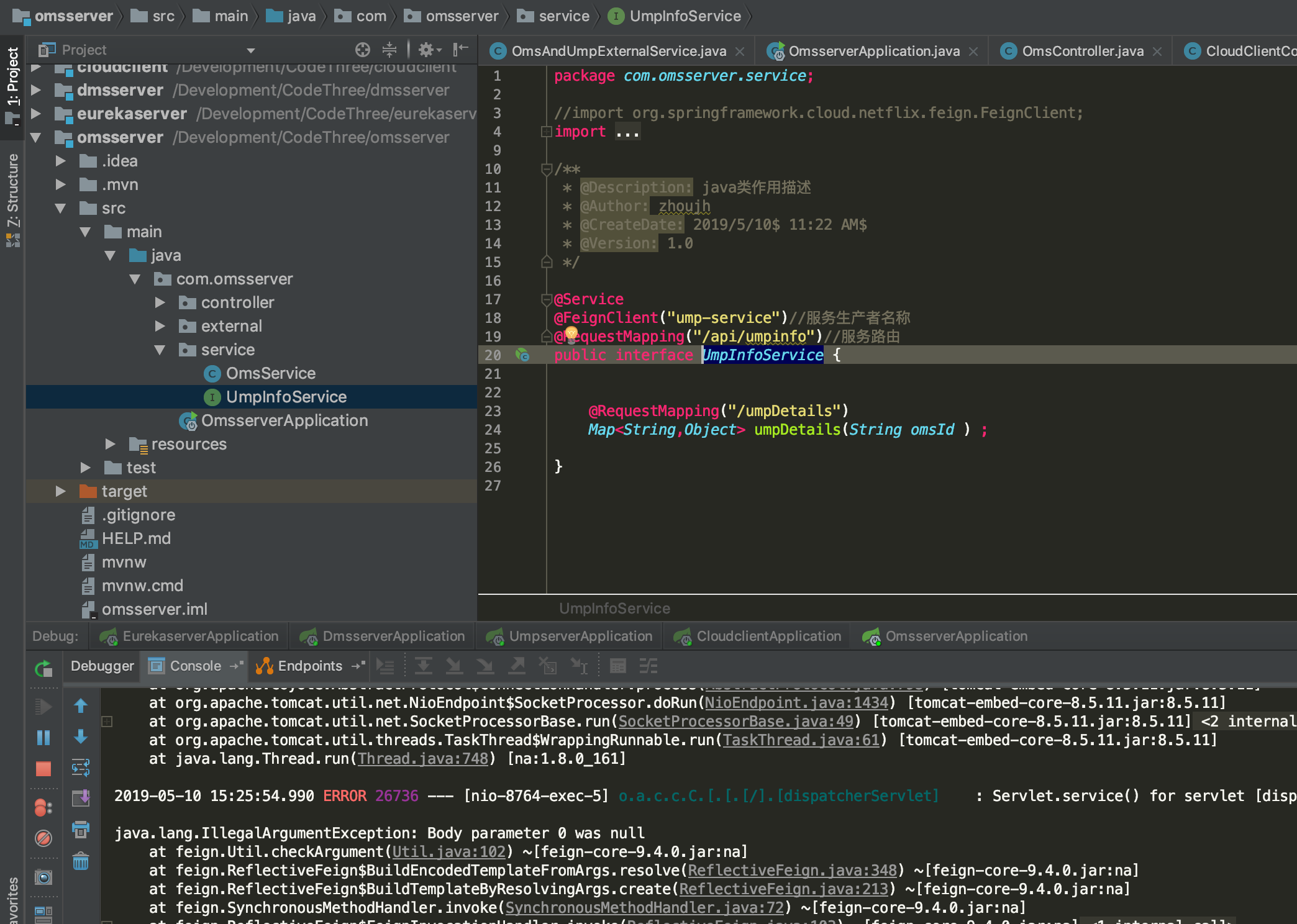 java.lang.IllegalArgumentException Body parameter 0 was null、Spring