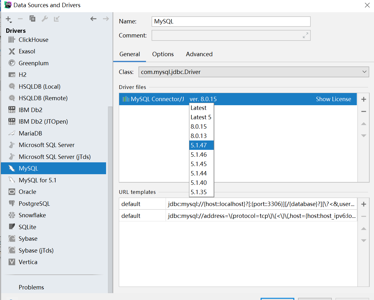 datagrip connect to database mysql