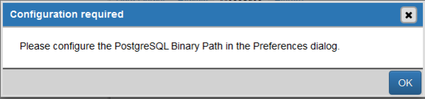 Please Configure The PostgreSQL Binary Path In The Preferences Dialog ...