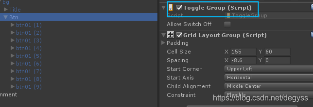 新建一个空物体加上toggle group