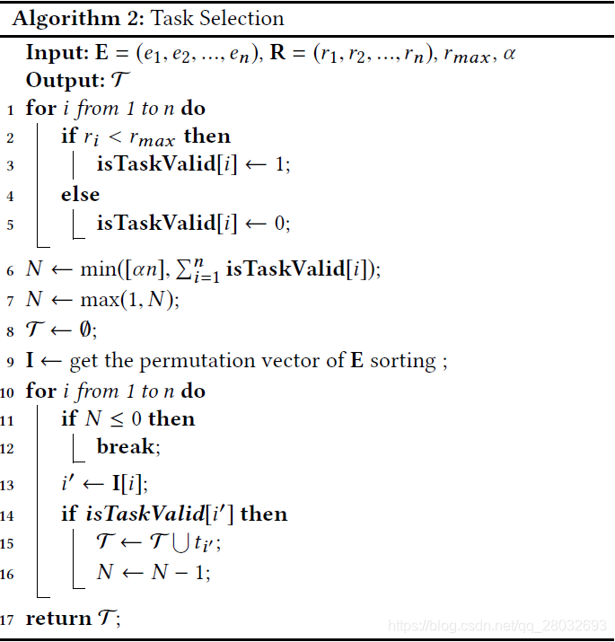 算法2：任务选择