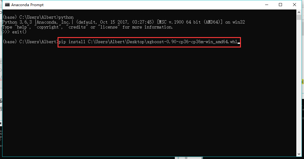 pip install xgboost