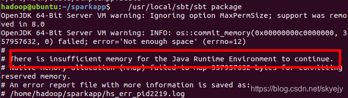 ubuntu here is insufficient memory for the Java Runtime Environment to ...