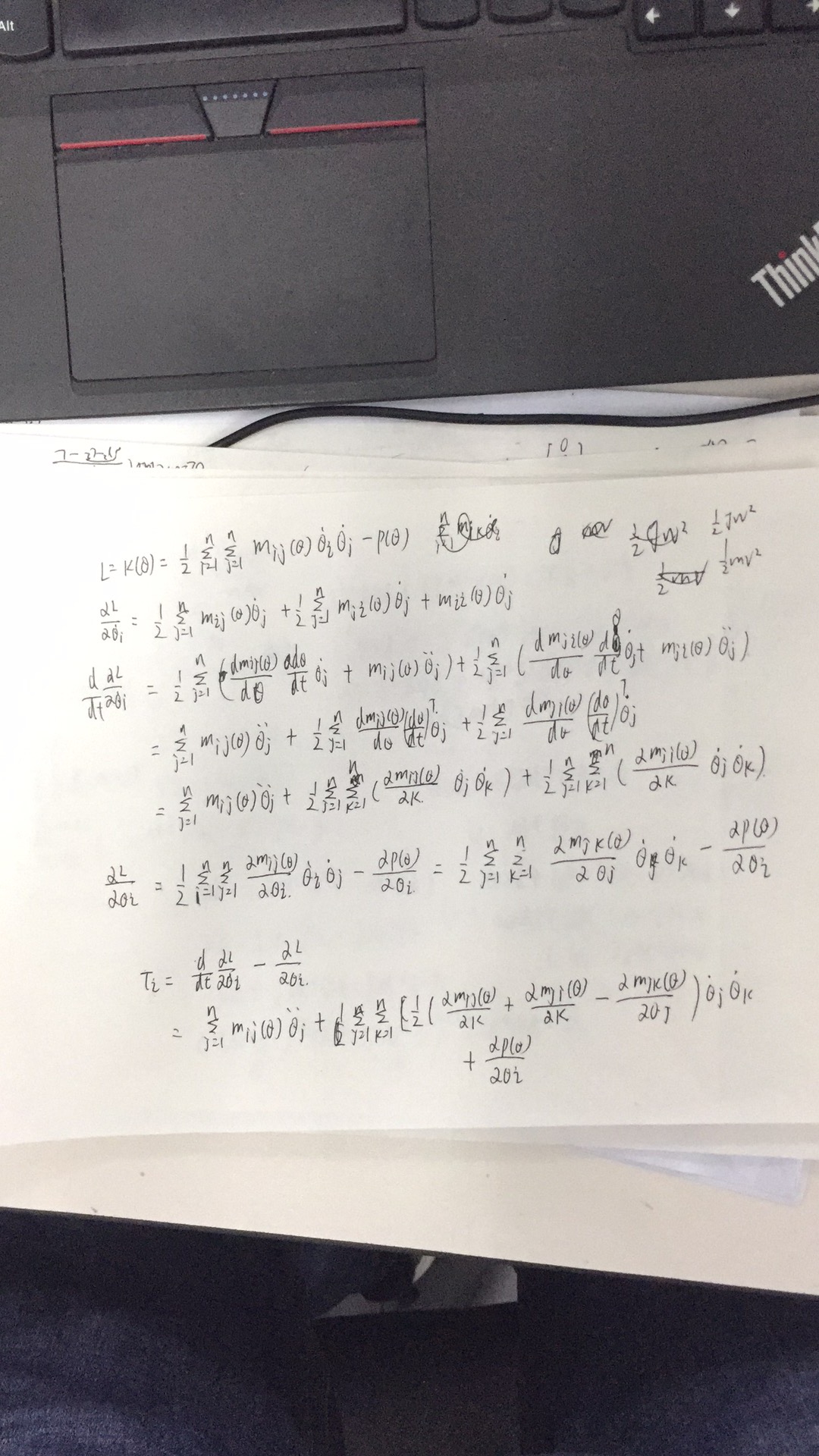 动力学拉格朗日一部分的推导过程