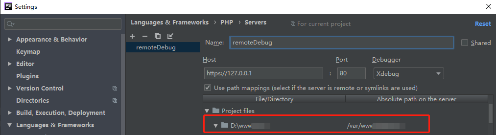 phpstorm debug docker