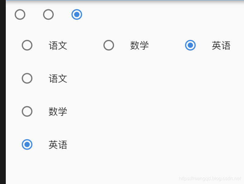 Flutter Radio RadioListTile 单选框