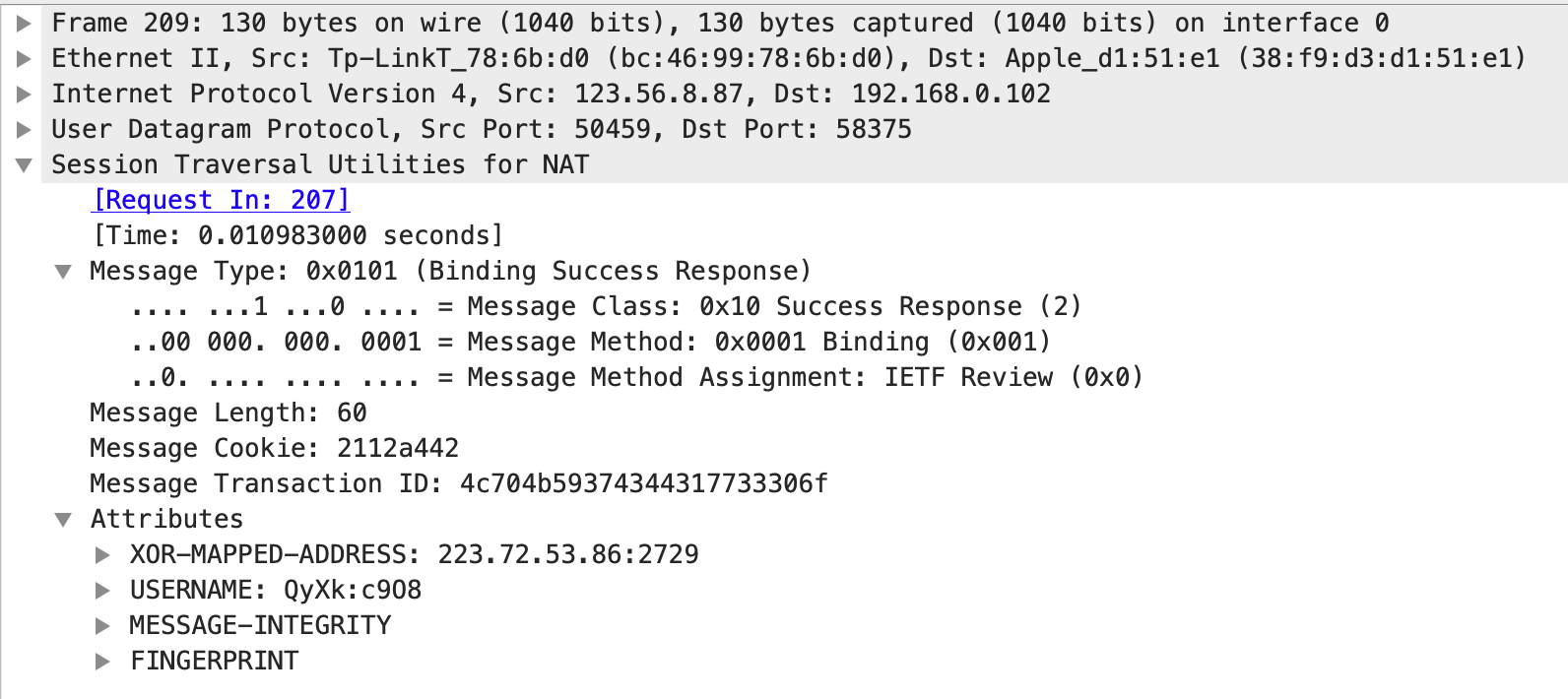 ICE之STUN协议Binding Success Response_binding success response xor