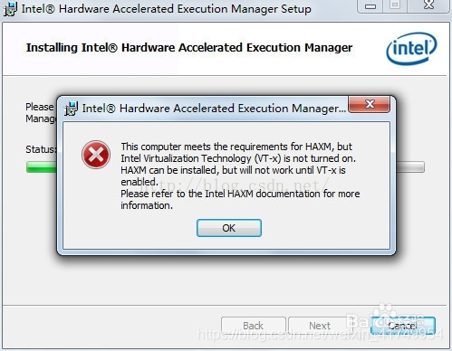 关于android studio 中安装intel haxm问题的解决