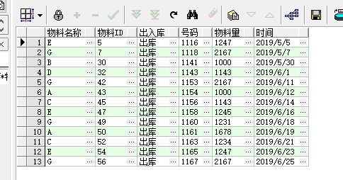 sql查询时间间隔出库的物料