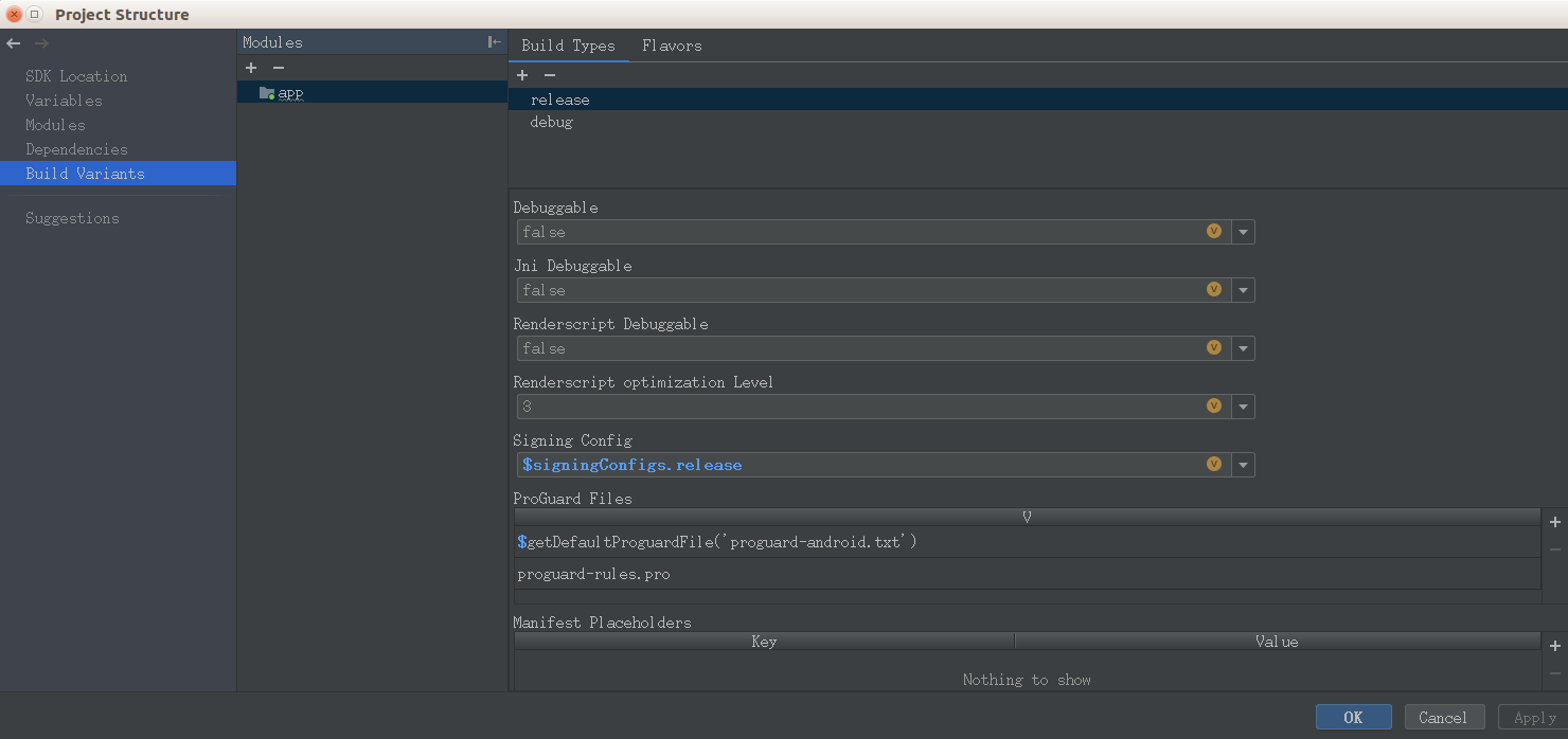 android studio apk path is not specified for module