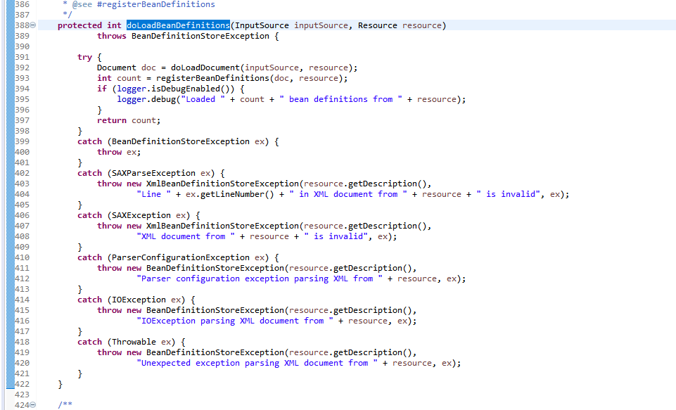spring对xml文件进行加载bean过程初步解析_failed to register bean definition with name