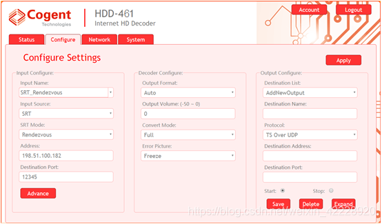 HDD-461的输入设置